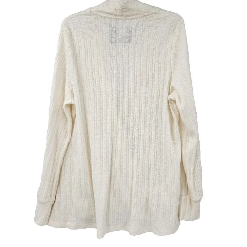 Anthropologie Maeve Rafela Hacci Surplice Top Cream Women’s Size 1X Puff Sleeve